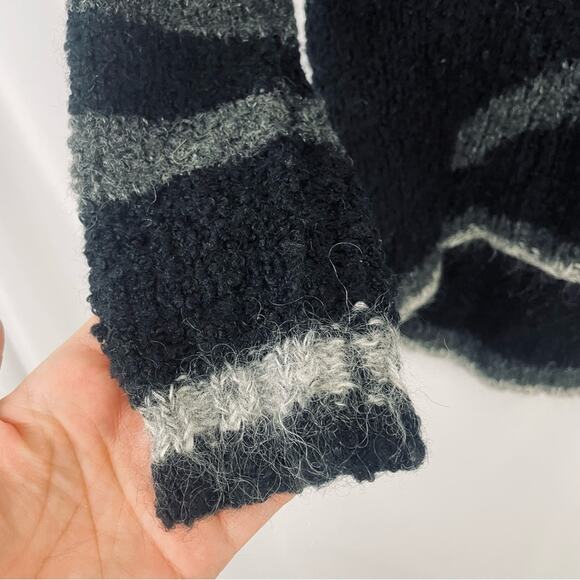 🍒Velvet Jubilee Chevron Knit‎ Sweater Wool Blend Black Nordic Pattern Ski Small - Picture 7 of 11